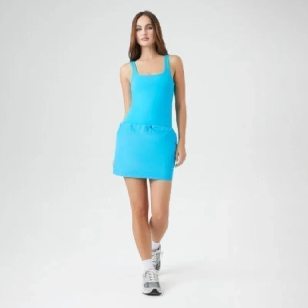 Y2K low rise Colorful active skirt Forever 21 nylon skirt 90s nostalgic block‎